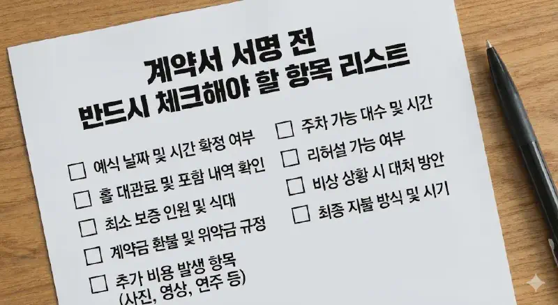 웨딩홀 투어 체크리스트